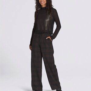 Vans | NWT Women’s ‘Cyrus’ Plaid Black & Brown Wide-Leg Pants sz M